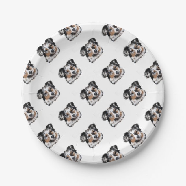 Australian Shepherd Paper Plate (Front)