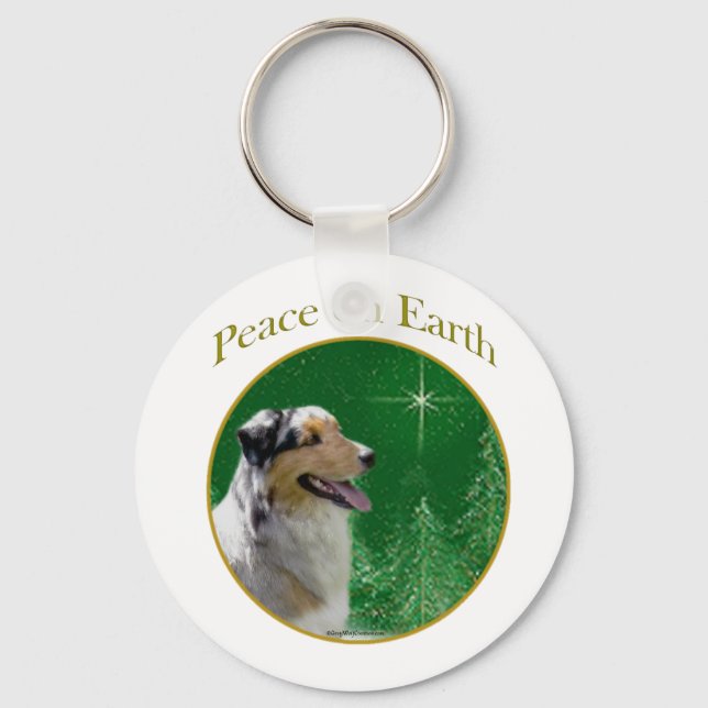 Australian Shepherd Peace Keychain (Front)