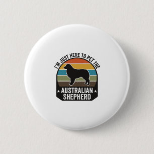 Australian Shepherd Pet Lover Vintage Dog Shirt De 2 Inch Round Button