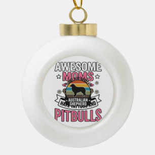 Australian Shepherd Pet Lover Vintage Dog Shirt De Ceramic Ball Christmas Ornament