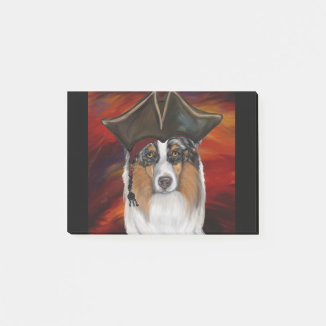 Australian Shepherd Pirate Post-it Notes (Front)