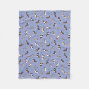 Australian Shepherd Playing Fun Fleece Blanket