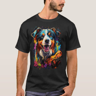 Australian Shepherd Playing Guitar T-Shirt