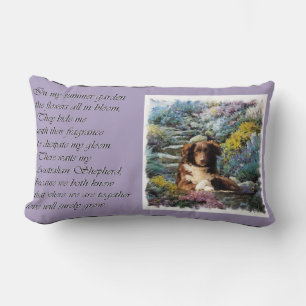 Australian Shepherd Poem Summer Garden Lumbar Pillow