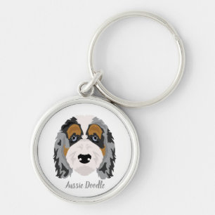 Australian Shepherd Poodle mix Keychain