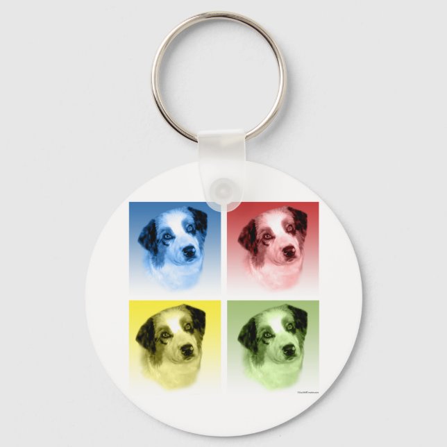 Australian Shepherd Pop Keychain (Front)