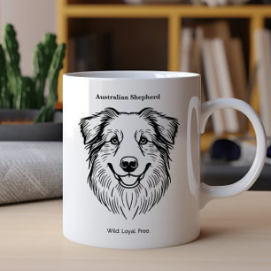 Australian Shepherd Portrait Coffee Mug