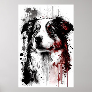 Australian Shepherd Portrait Poster