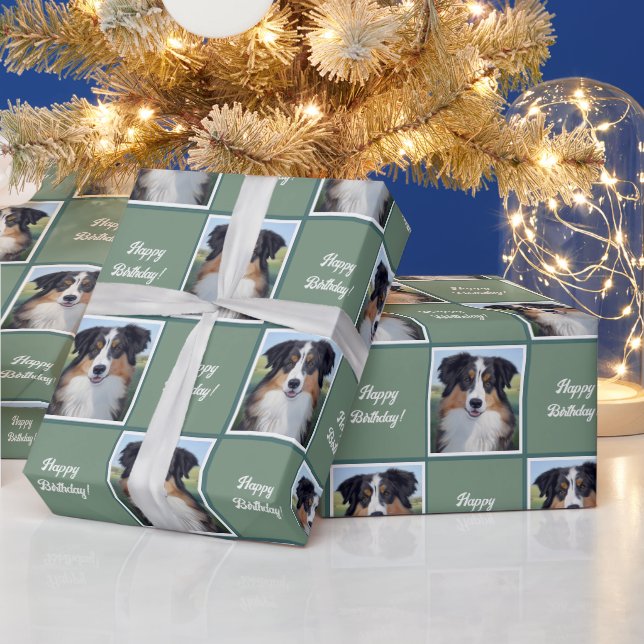 Australian Shepherd Portrait  -  Wrapping Paper (Holidays)
