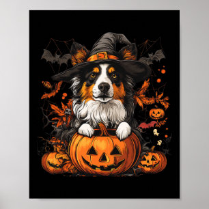 Australian Shepherd Pumpkin Halloween Thanksgiving Poster