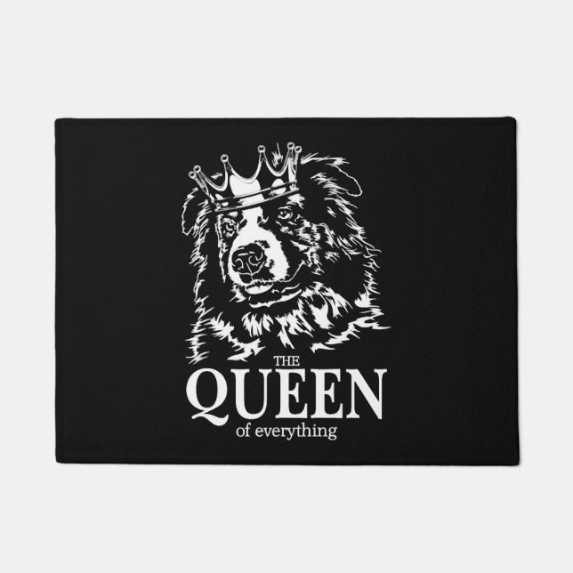 Australian Shepherd Queen Everything dog mom  Doormat (Front)