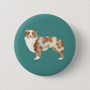 Australian Shepherd Red Merle Button