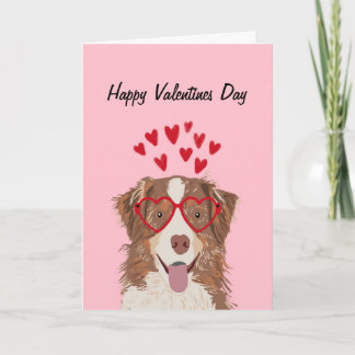 Australian Shepherd Red merle valentines carte de 
