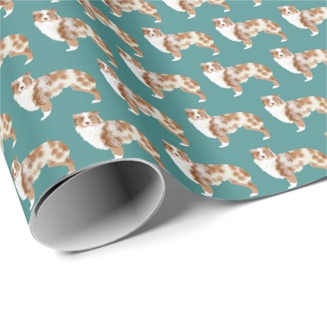 Australian Shepherd Red Merle Wrapping Paper (Roll Corner)