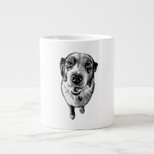 Australian Shepherd – Red Tongue Dog Art Large Coffee Mug