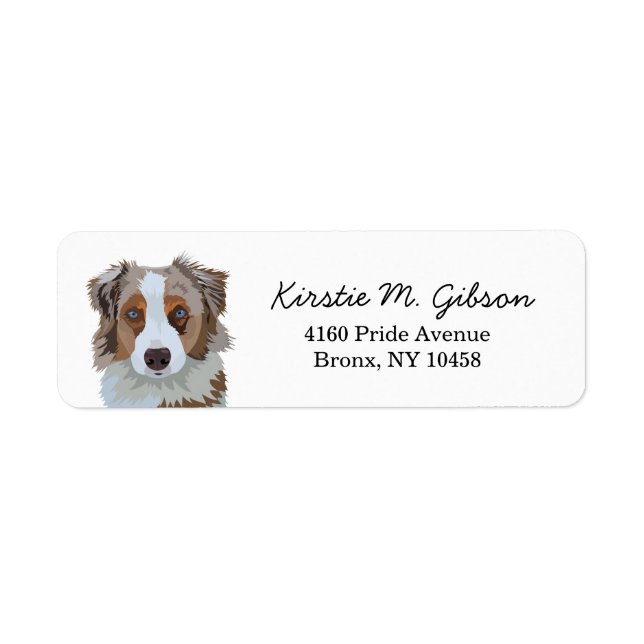 Australian Shepherd Return Adresse label (Devant)