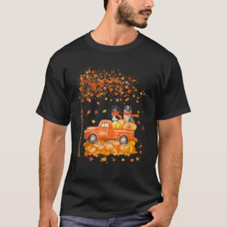Australian Shepherd Riding On Truck Thanksgiving D T-Shirt