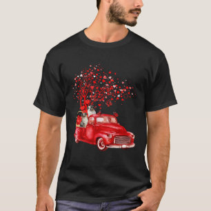 Australian Shepherd Riding Truck Valentine Butterf T-Shirt