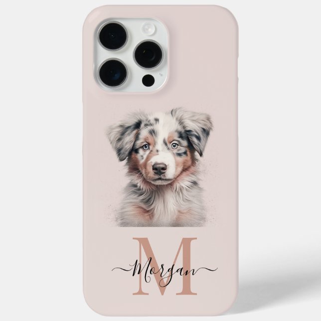 Australian Shepherd rose iPhone 15 Pro Max coque (Verso)