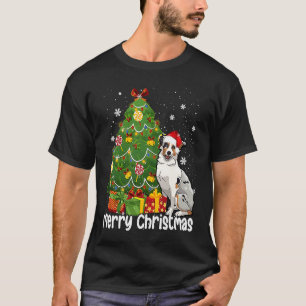 Australian Shepherd Santa Christmas Tree Lights Xm T-Shirt