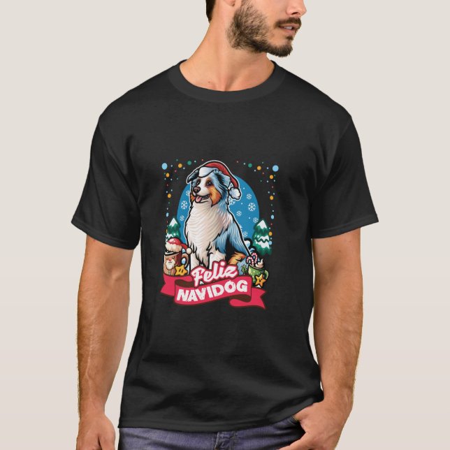 Australian Shepherd Santa Claus Coffee Mug Merry C T-Shirt (Front)