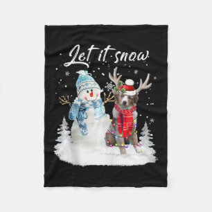 Australian Shepherd Santa Dog Christmas Snowman Xm Fleece Blanket