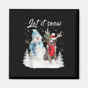 Australian Shepherd Santa Dog Christmas Snowman Xm Magnet