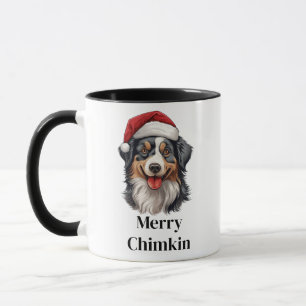 Australian Shepherd Santa Hat Christmas Dog Mug