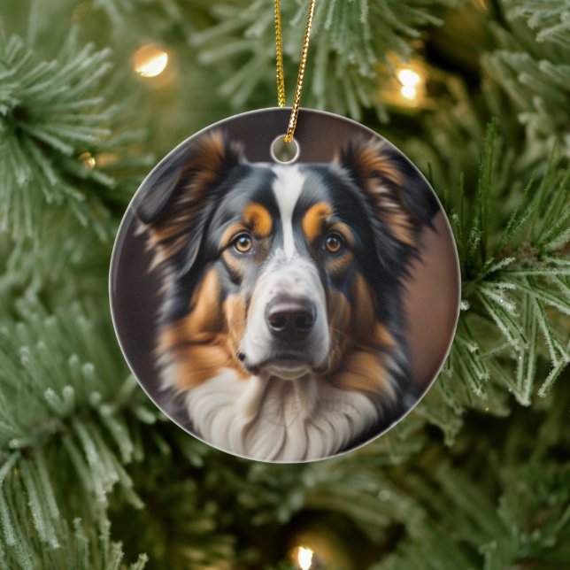 Australian Shepherd Sheep Dog Christmas Ornament (Tree)