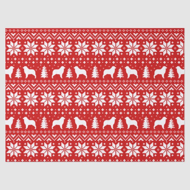 Australian Shepherd Silhouettes Christmas Pattern Tissue Paper (Front)