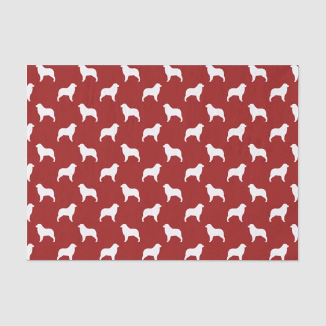 Australian Shepherd Silhouettes Pattern Tissue Paper (Front)