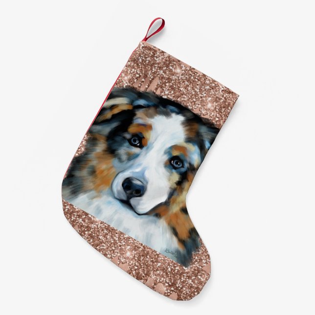 Australian Shepherd   Small Christmas Stocking (Front (Hanging))