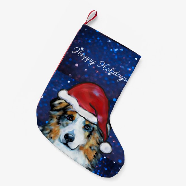 Australian Shepherd   Small Christmas Stocking (Front (Hanging))