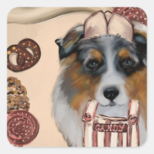 AUSTRALIAN SHEPHERD SQUARE STICKER
