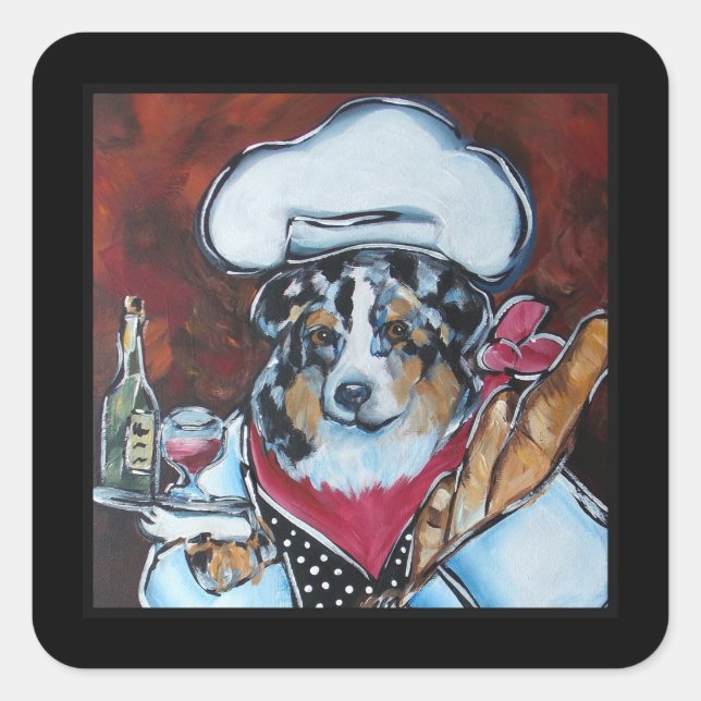AUSTRALIAN SHEPHERD  SQUARE STICKER (Front)