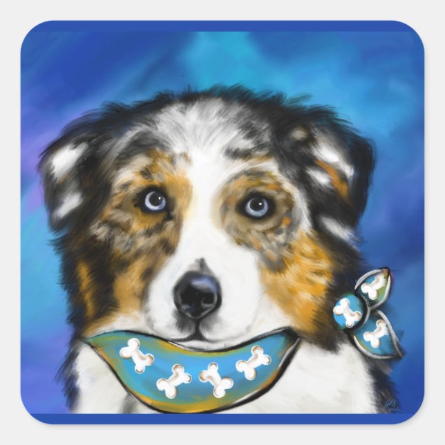AUSTRALIAN SHEPHERD    SQUARE STICKER (Front)