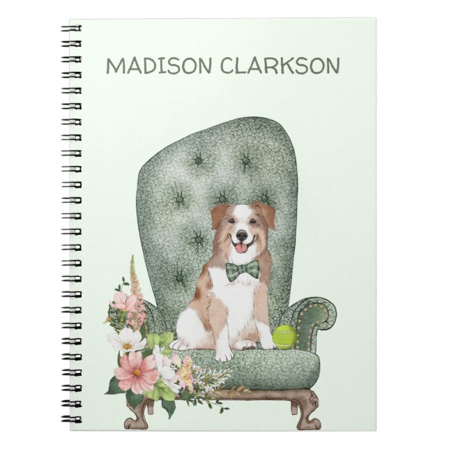 Australian Shepherd sur chaise Carnet (Devant)