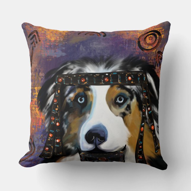 AUSTRALIAN SHEPHERD  THROW PILLOW (Front)