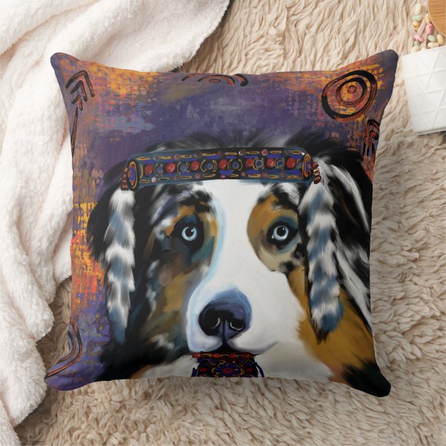 AUSTRALIAN SHEPHERD  THROW PILLOW (Blanket)