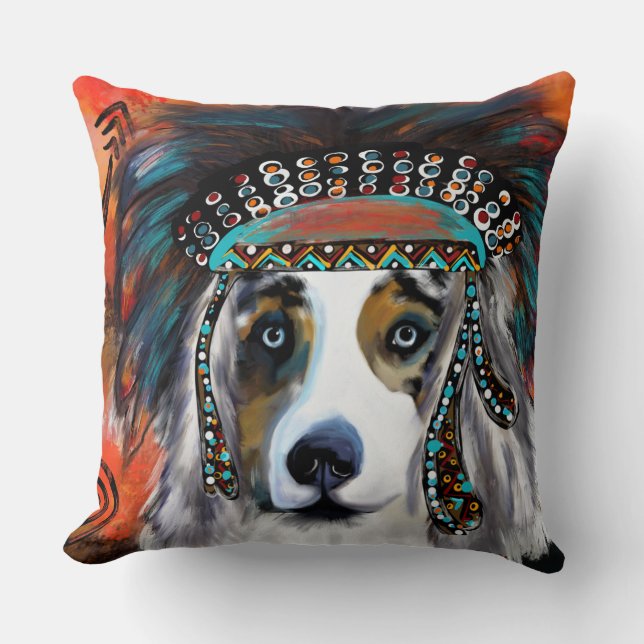 AUSTRALIAN SHEPHERD  THROW PILLOW (Front)