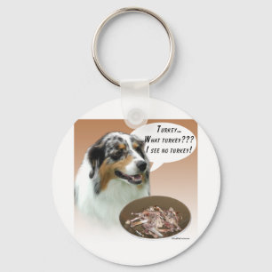 Australian Shepherd Turkey Keychain