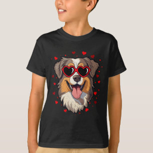 Australian Shepherd Valentine Heart Cute Dog Lover T-Shirt