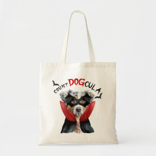 Australian Shepherd Vampire Dog Trick or Treat Tote Bag