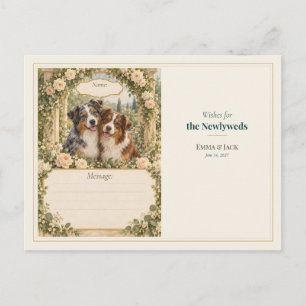 Australian Shepherd Wedding Guest Book Wishes Postcard