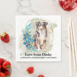 Australian Shepherd Wedding Napkins With Photo