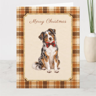 Australian Shepherd Winter Christmas Card