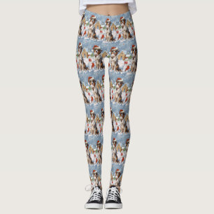 Australian Shepherd Winter Wonderland Christmas Leggings