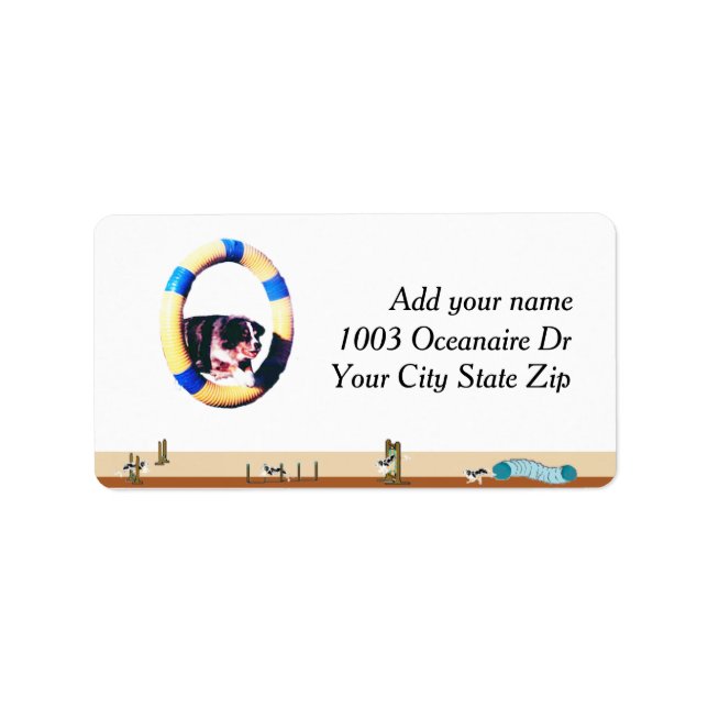 Australian Shepherd with Agility design Label (Front)