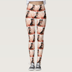 Australian Shepherd with Roses - Valentine's Day  Leggings