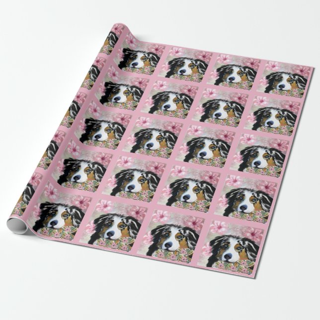 AUSTRALIAN SHEPHERD WRAPPING PAPER (Unrolled)